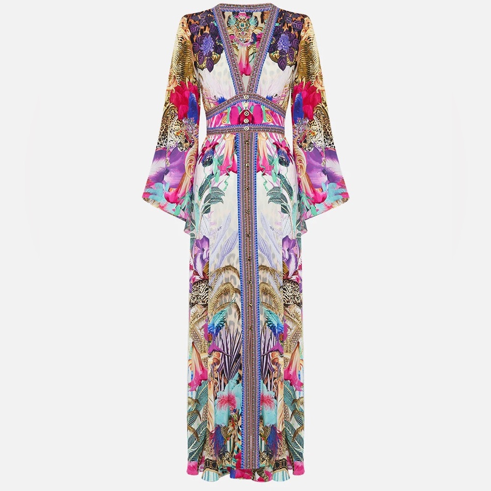 Camilla Merry Go Round Kimono Dress crystal detail shirred sleeves Stunning